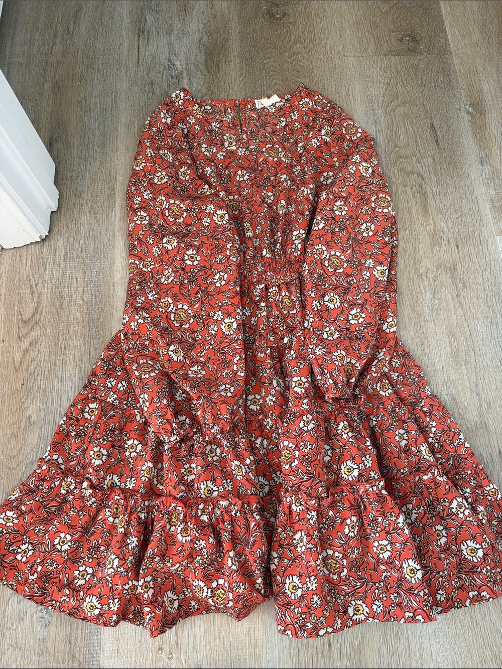 Hayden Girls Red Floral Tiered Dress